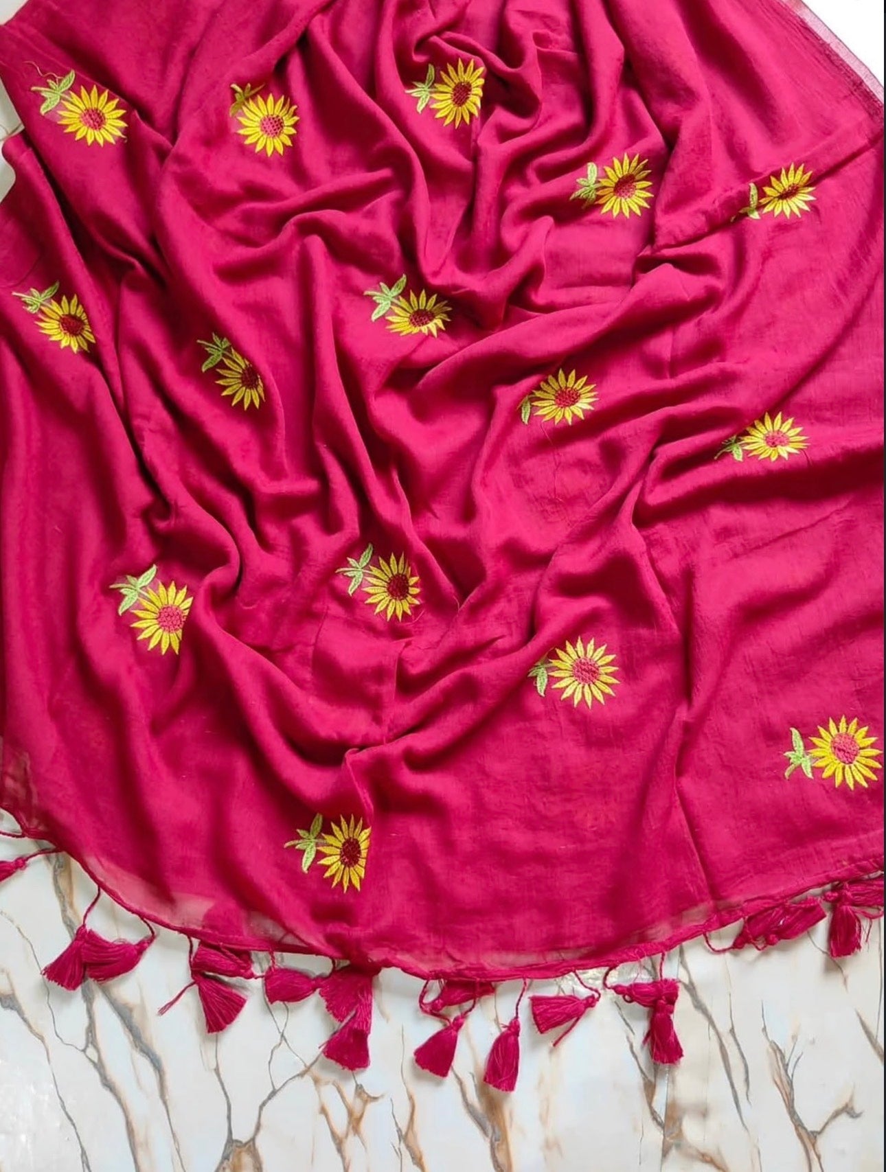 Sunflower Mul Saree