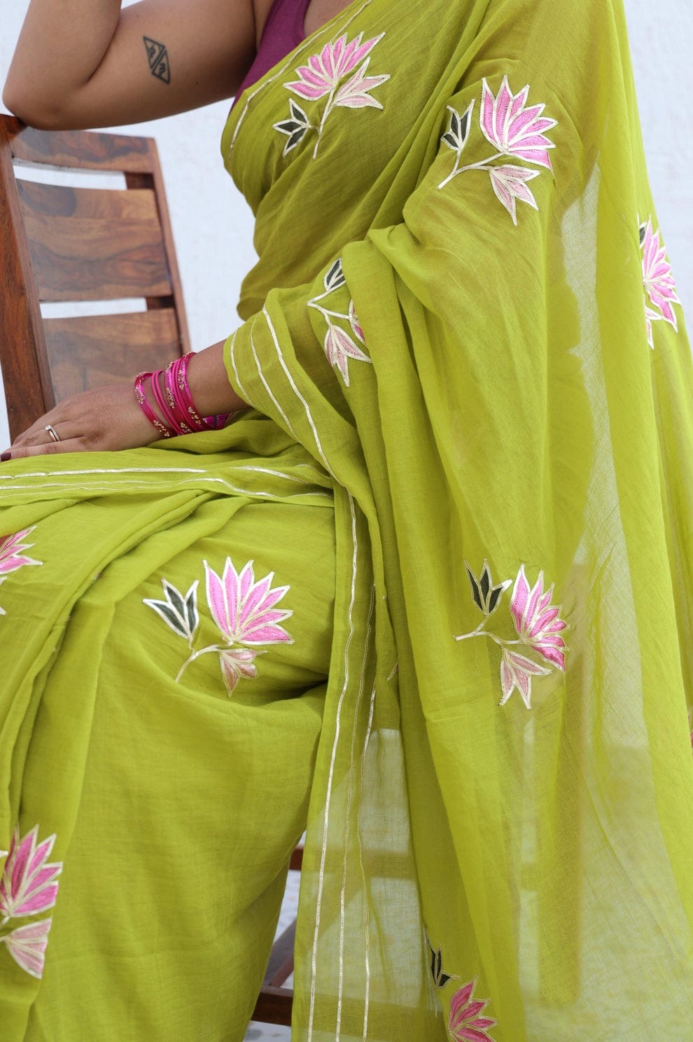 Kadam Mul Saree (Green)