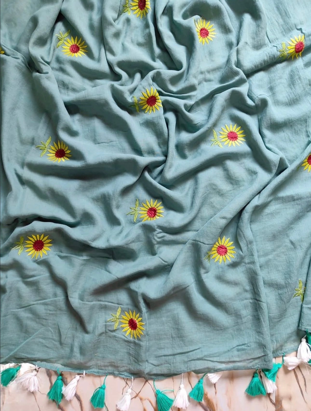 Sunflower Mul Saree
