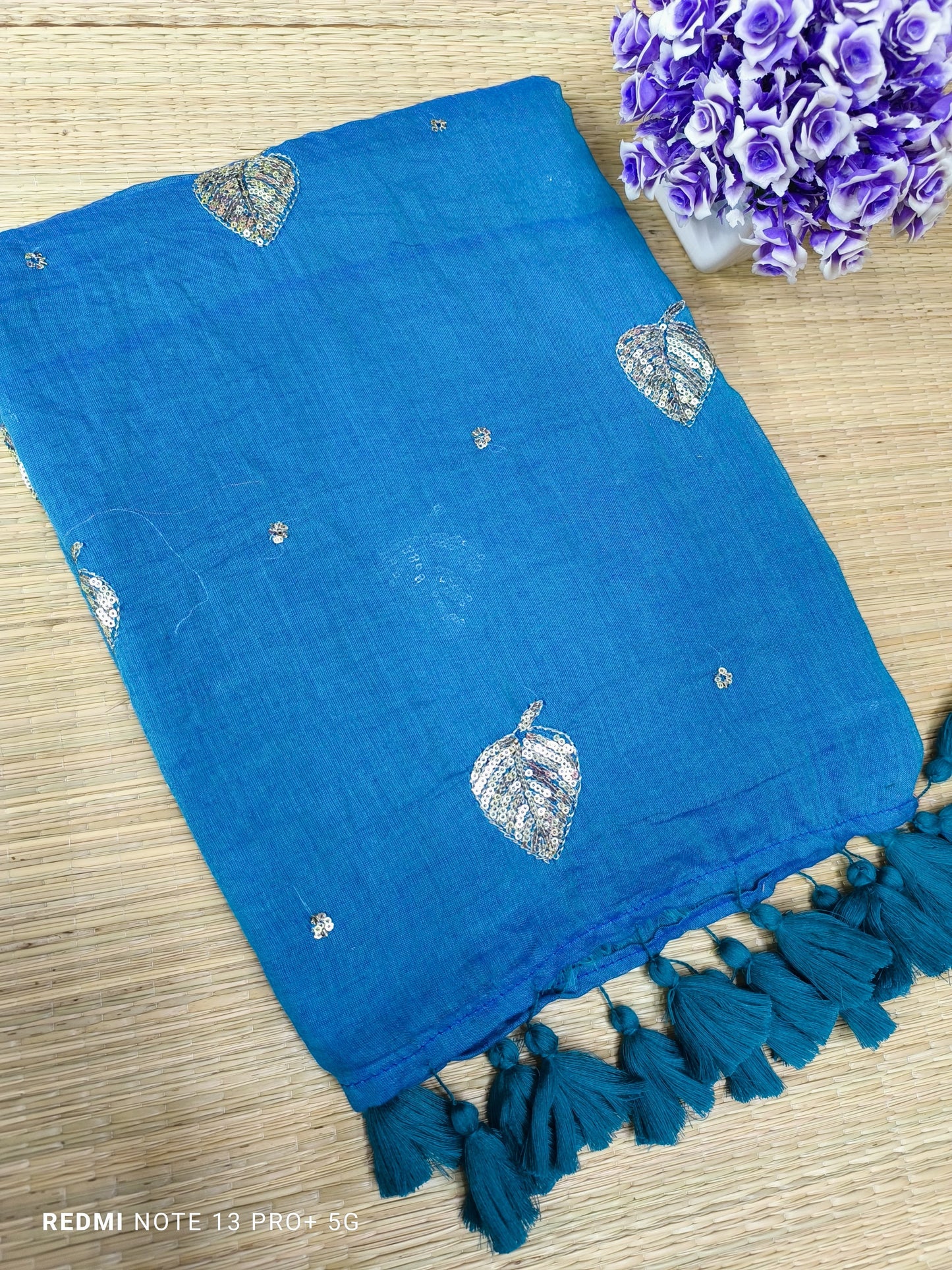 Kirti sequinned Mul Saree