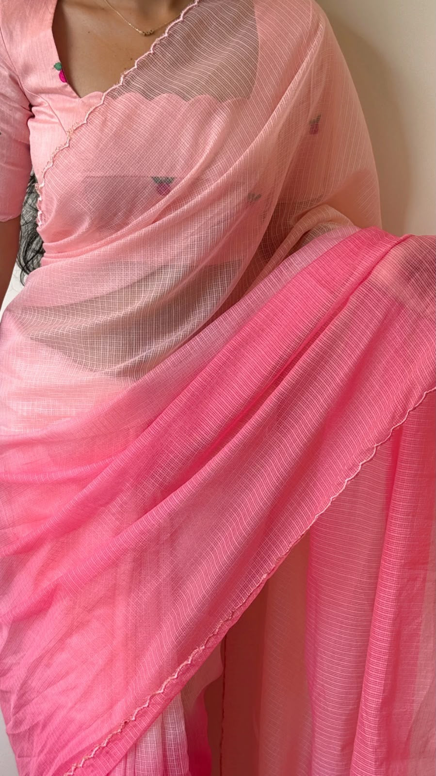 Peachy Rose Kota Saree