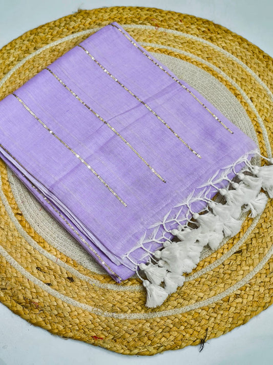 Sequinned Mul Saree