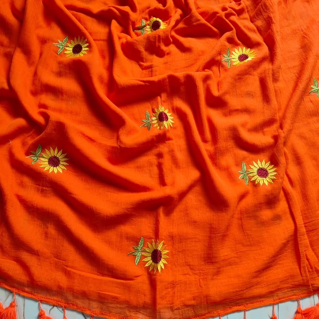 Sunflower Mul Saree