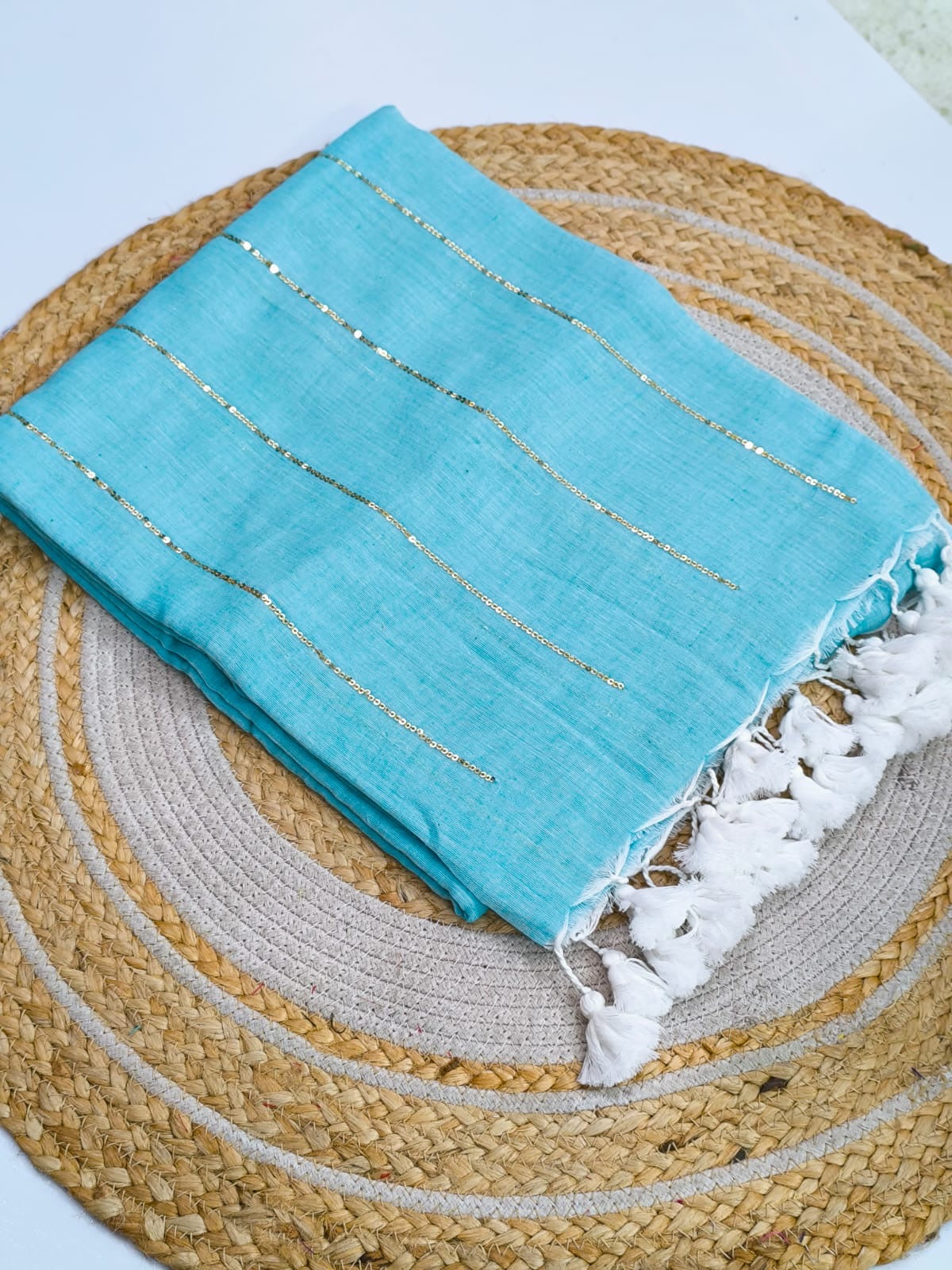 Sequinned Mul Saree