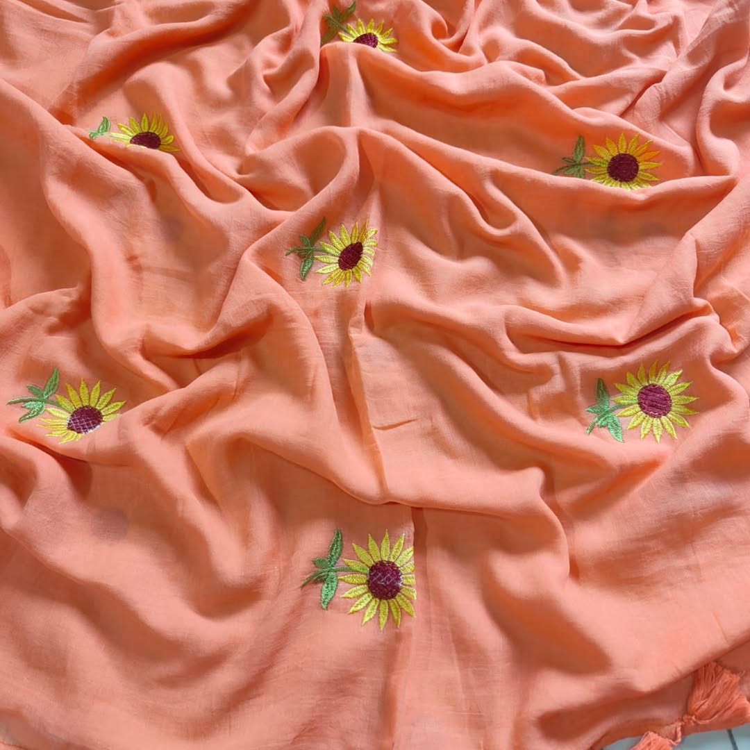 Sunflower Mul Saree