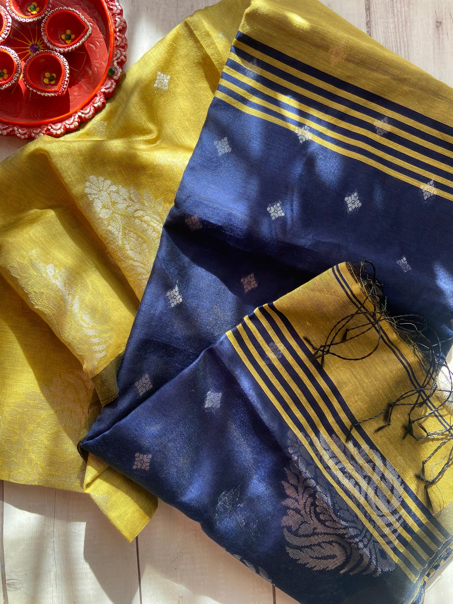 Gold & Blues Saree