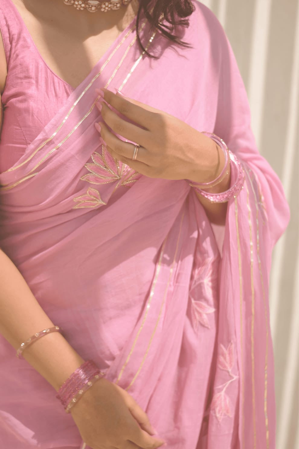 Kadam Mul Saree (pink)