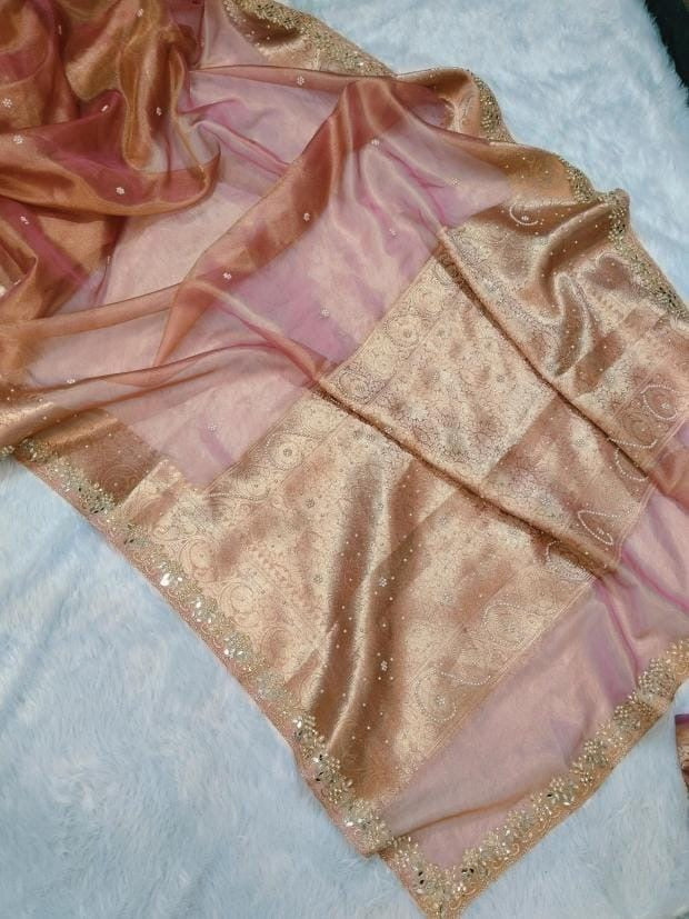 Reba Tissue Silk Saree (peach)