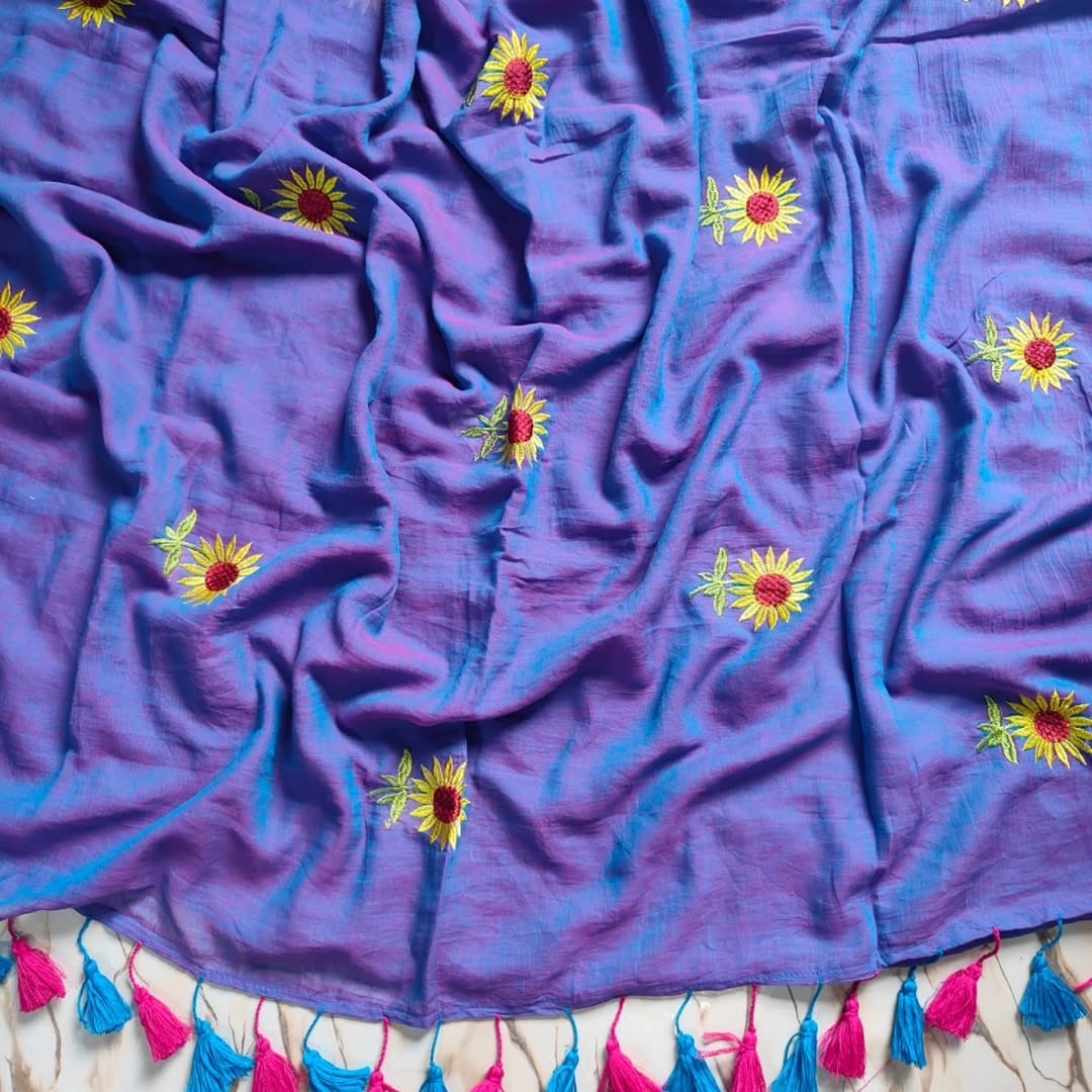 Sunflower Mul Saree