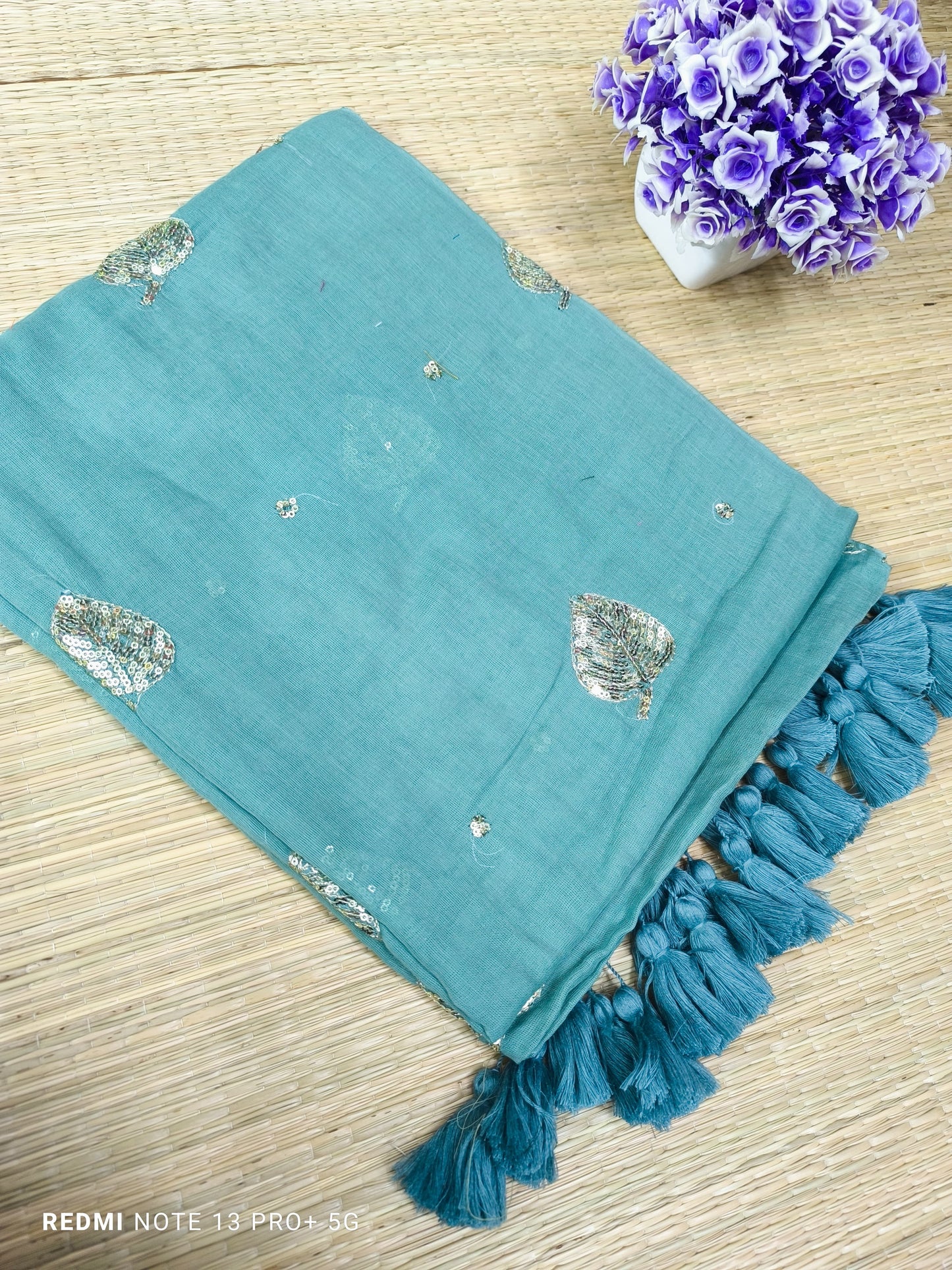 Kirti sequinned Mul Saree