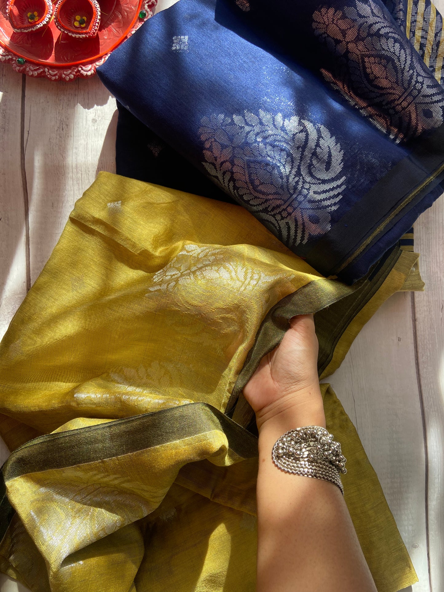 Gold & Blues Saree