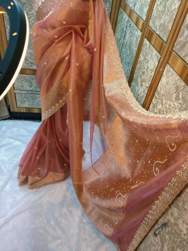 Reba Tissue Silk Saree (peach)