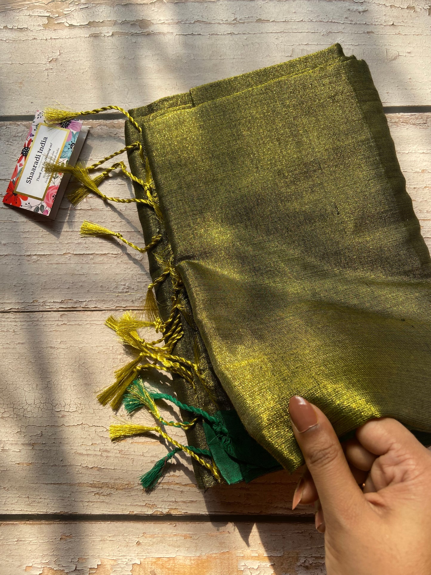 Raga Golden Green Saree