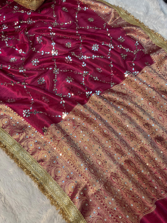 Tamanna Tissue Silk Saree (red)