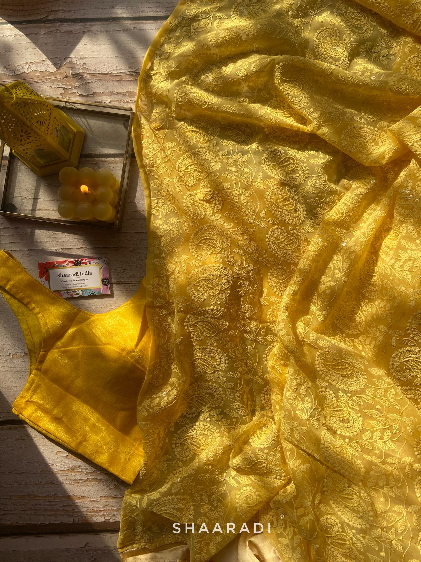 The Yellow Rose Saree