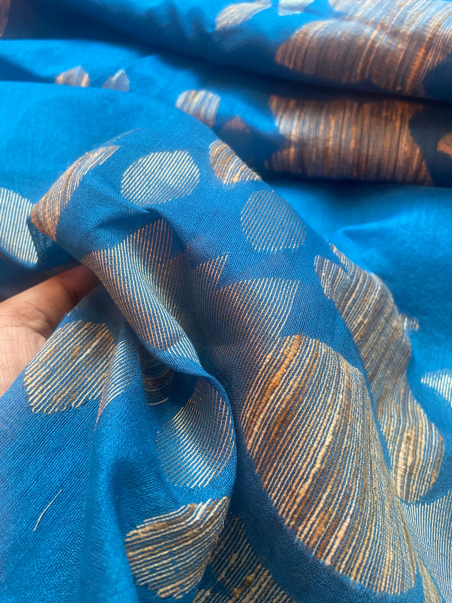 Golden hour on blues Saree