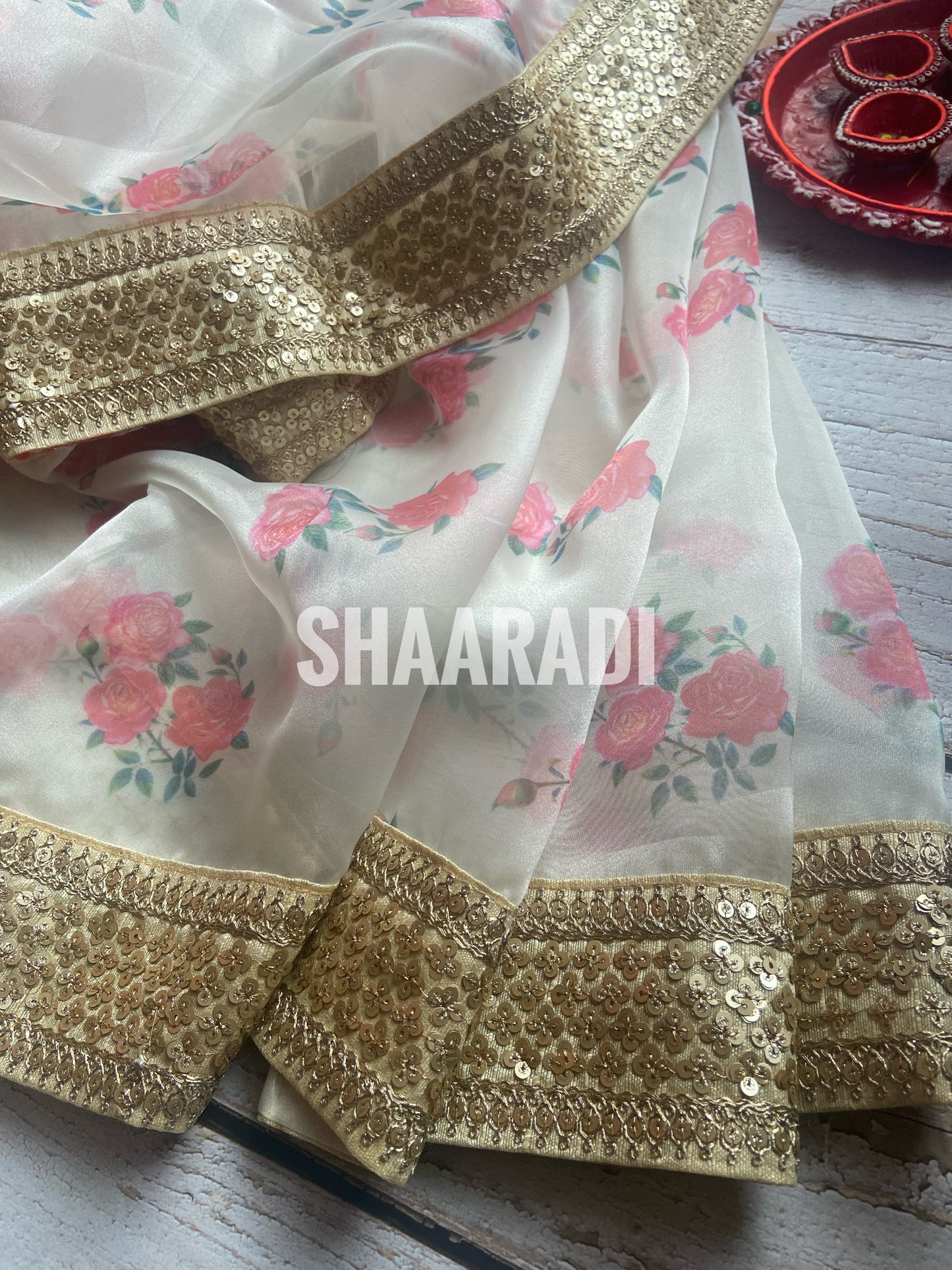 Floral Dreams Organza Saree