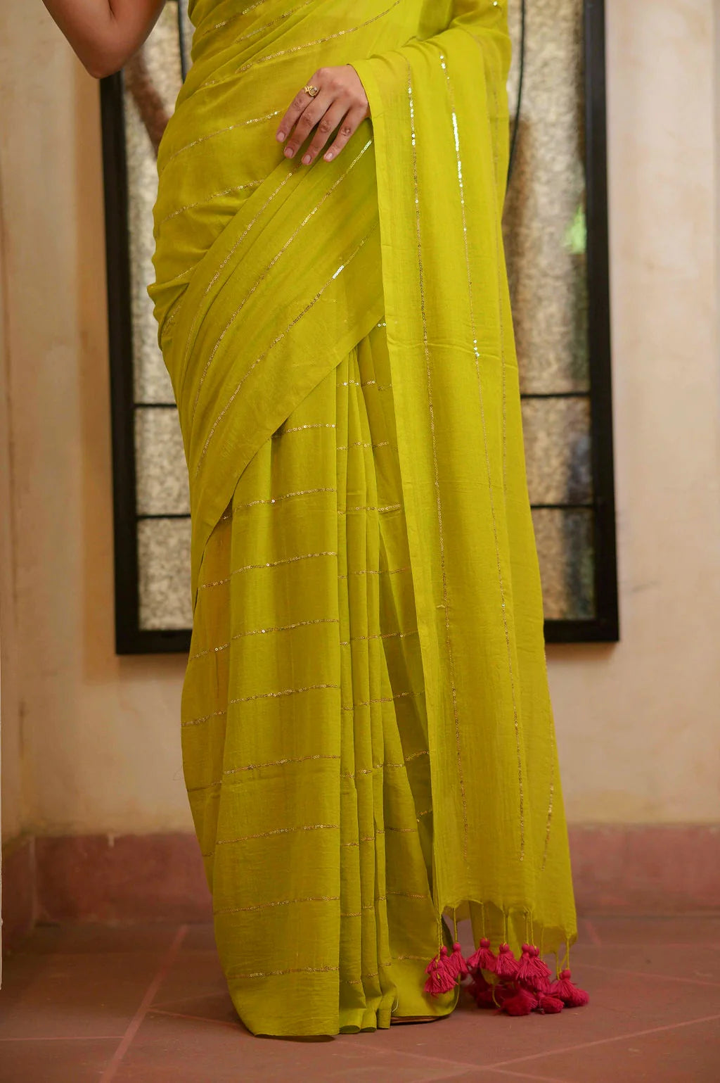 Sequinned Mul Saree