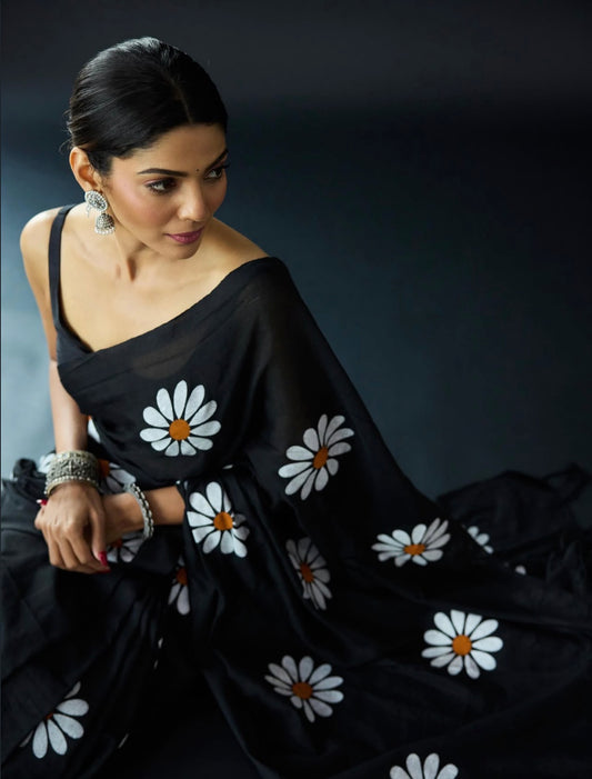 Jasmine Black Saree