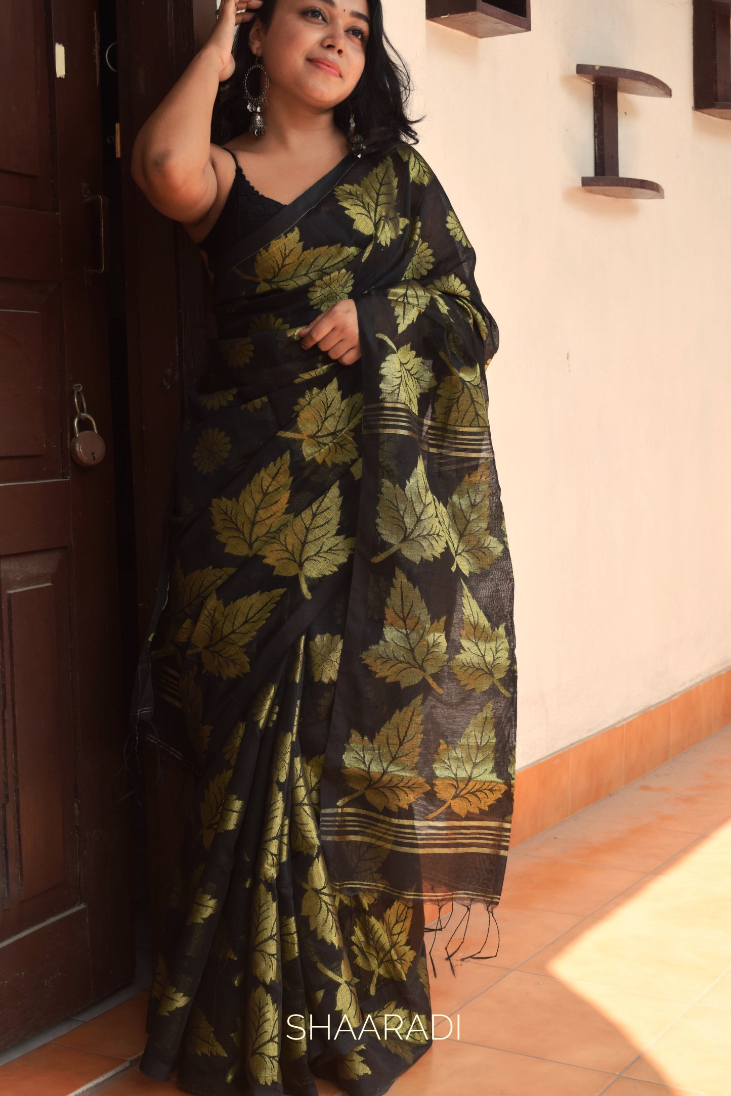 The Golden Flower Saree