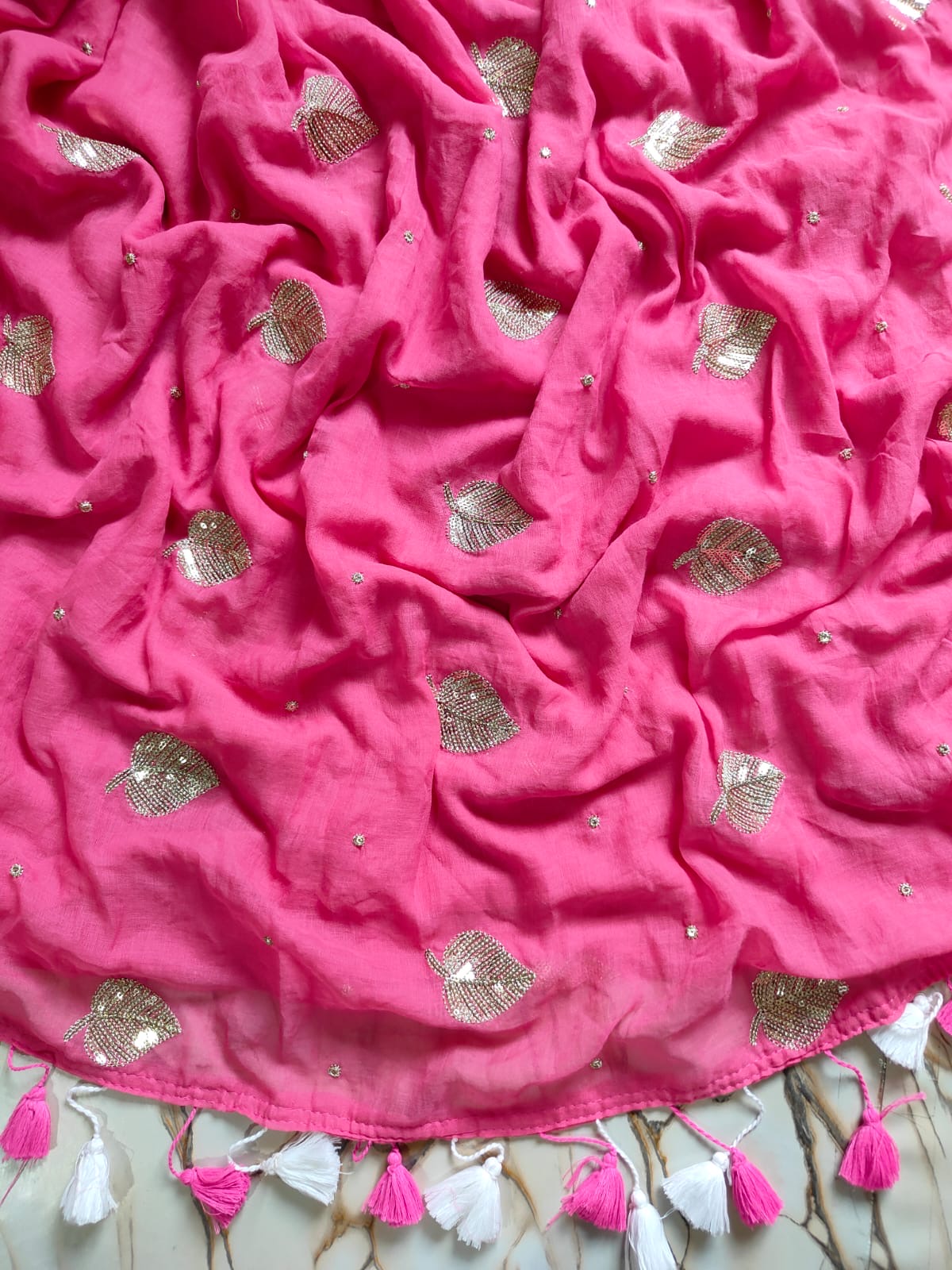 Kirti sequinned Mul Saree