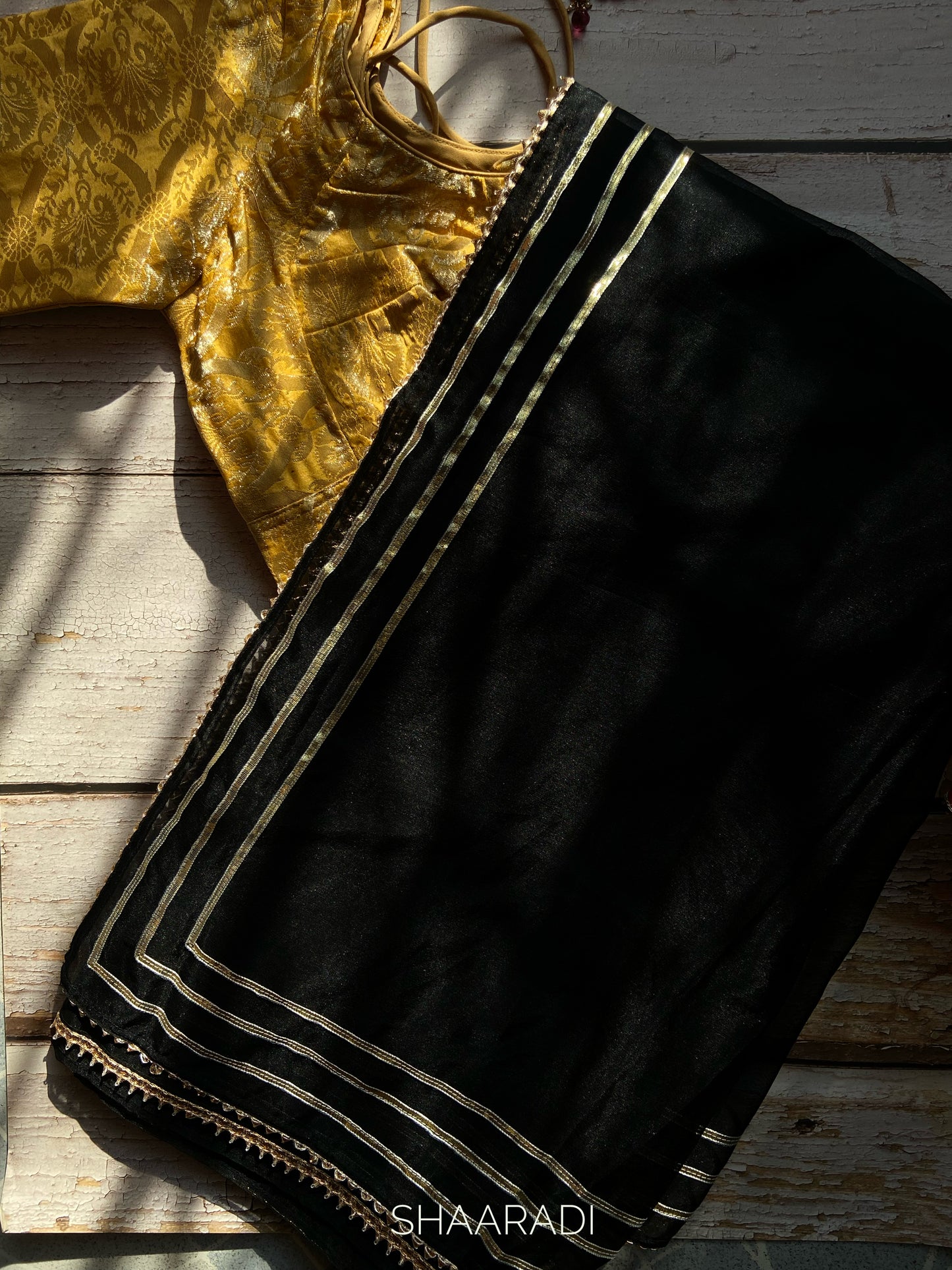 Sona black organza saree