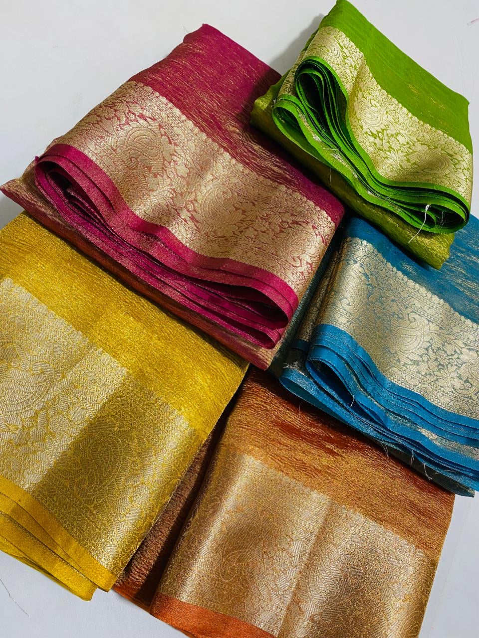 Swarn crush tissue silk saree