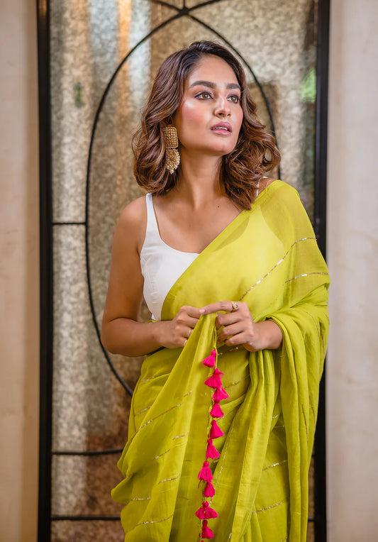 Sequinned Mul Saree