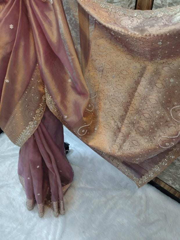 Reba Tissue Silk Saree (pink)