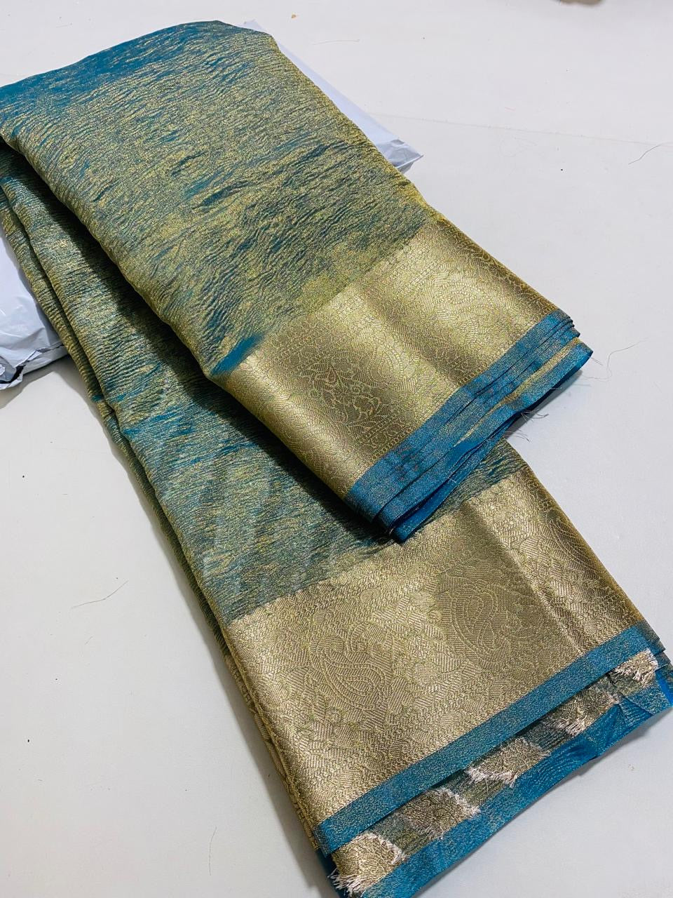 Swarn crush tissue silk saree