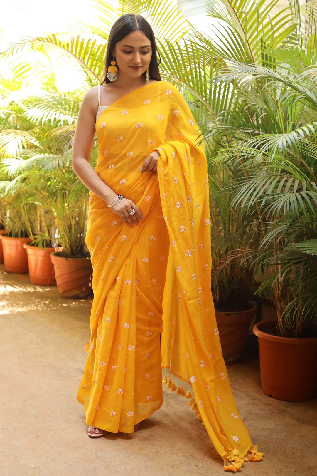 Parijat Yellow Saree