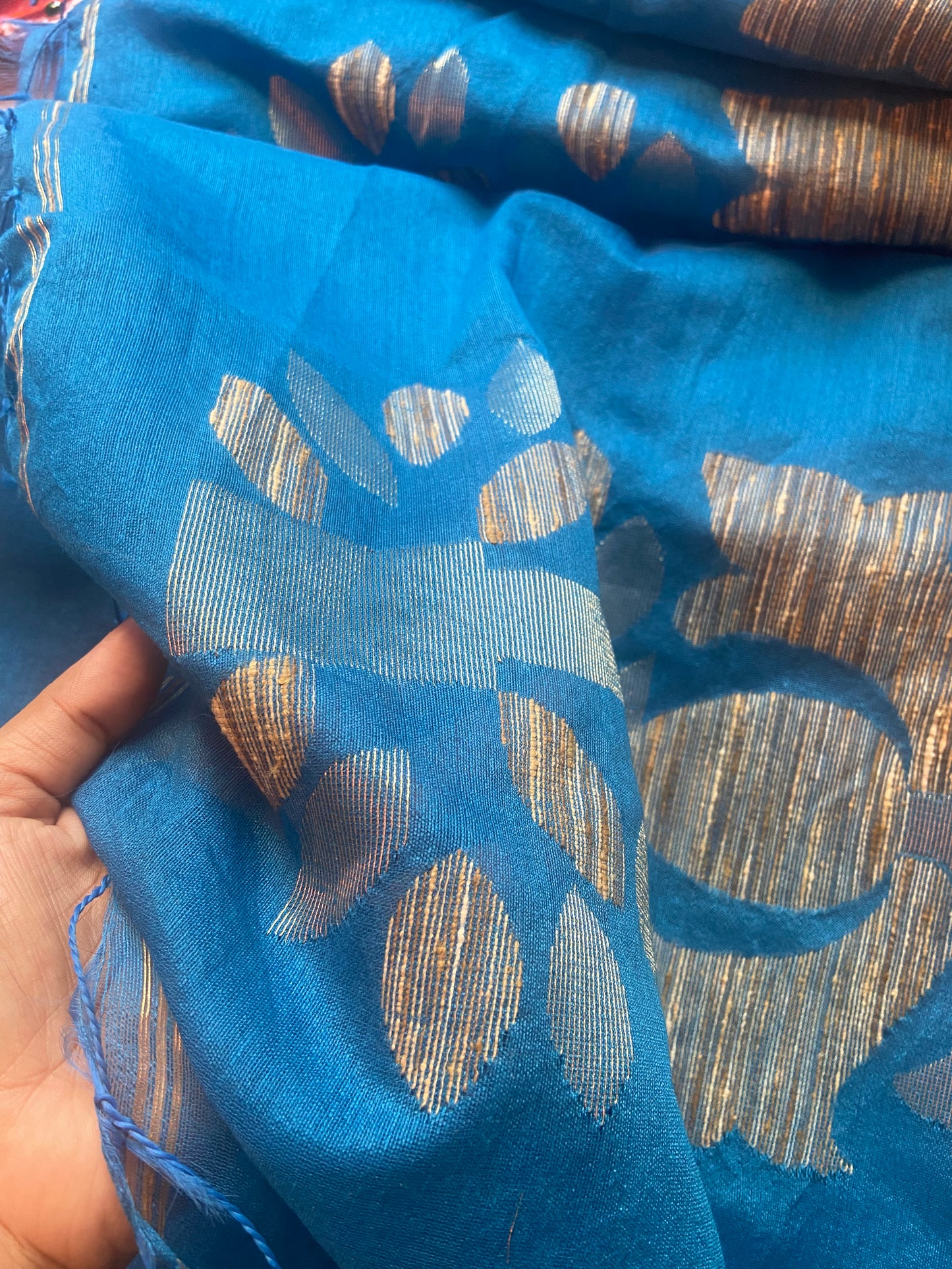 Golden hour on blues Saree