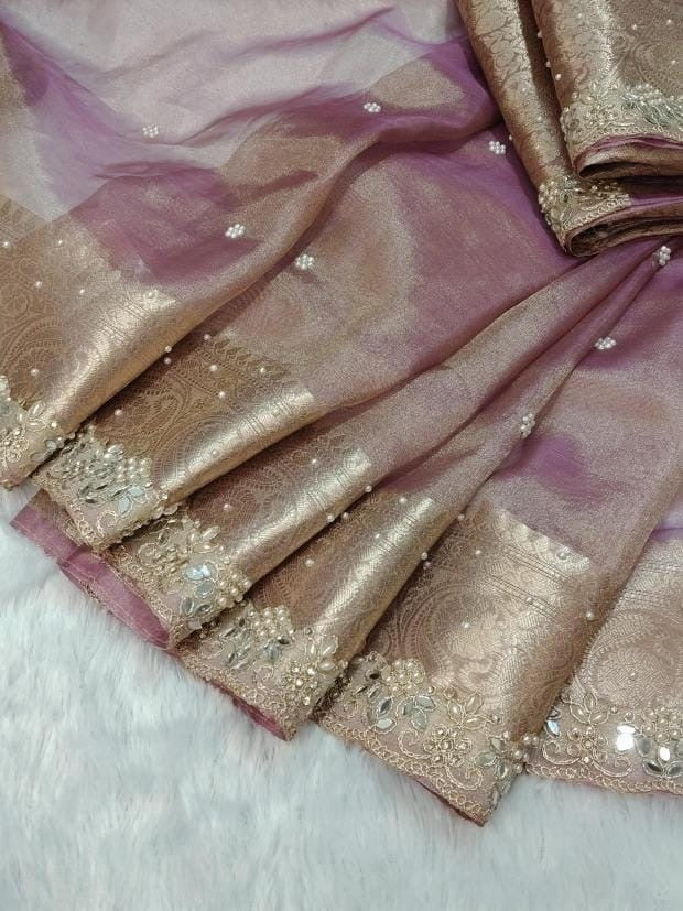 Reba Tissue Silk Saree (pink)