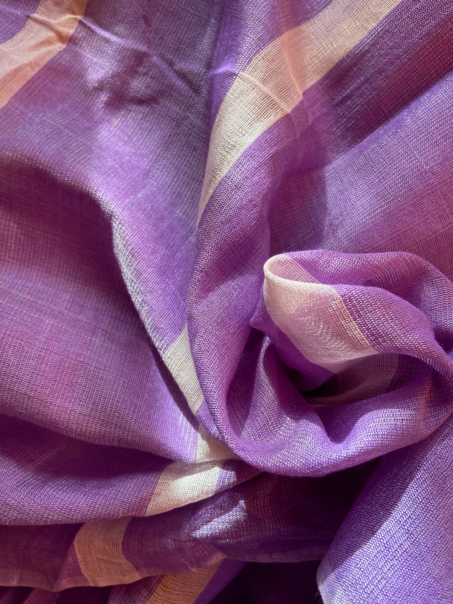 Lavender Ghicha Linen Saree