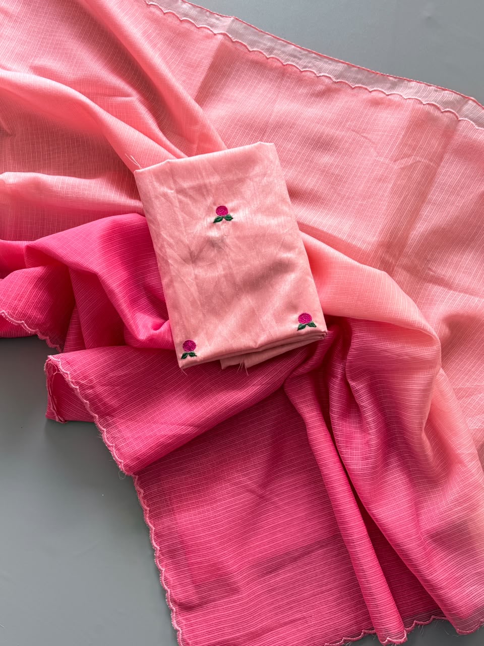 Peachy Rose Kota Saree