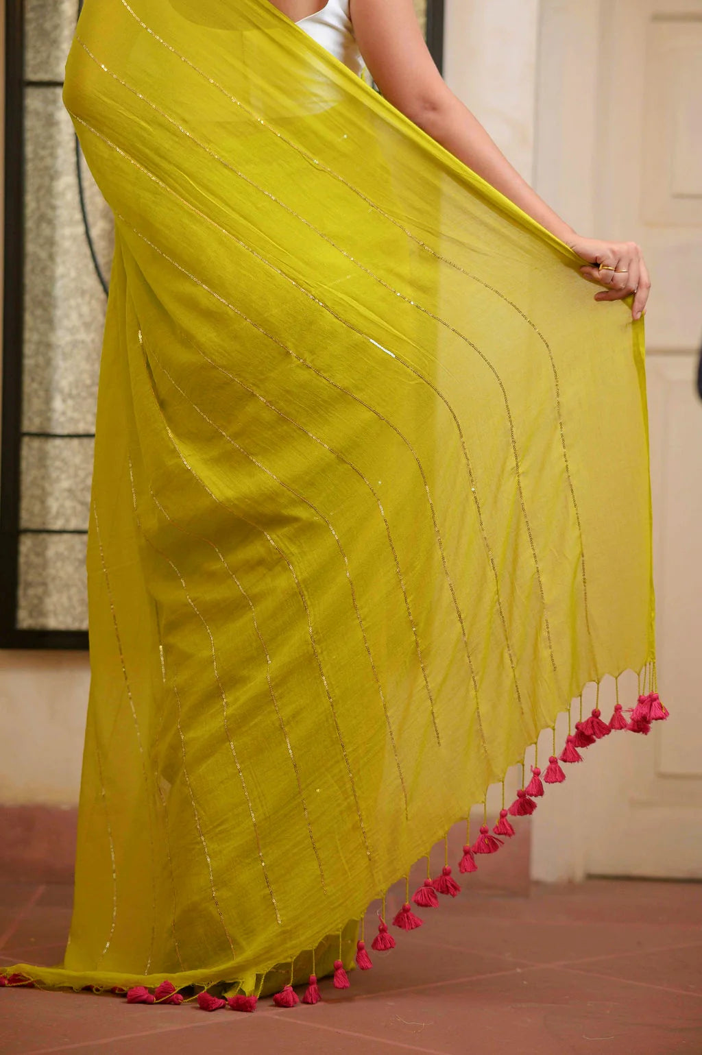 Sequinned Mul Saree