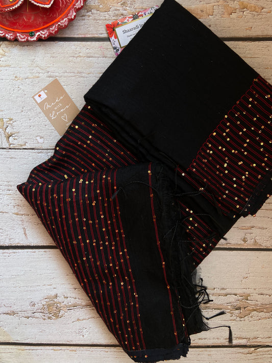 Snowdrop Black Saree