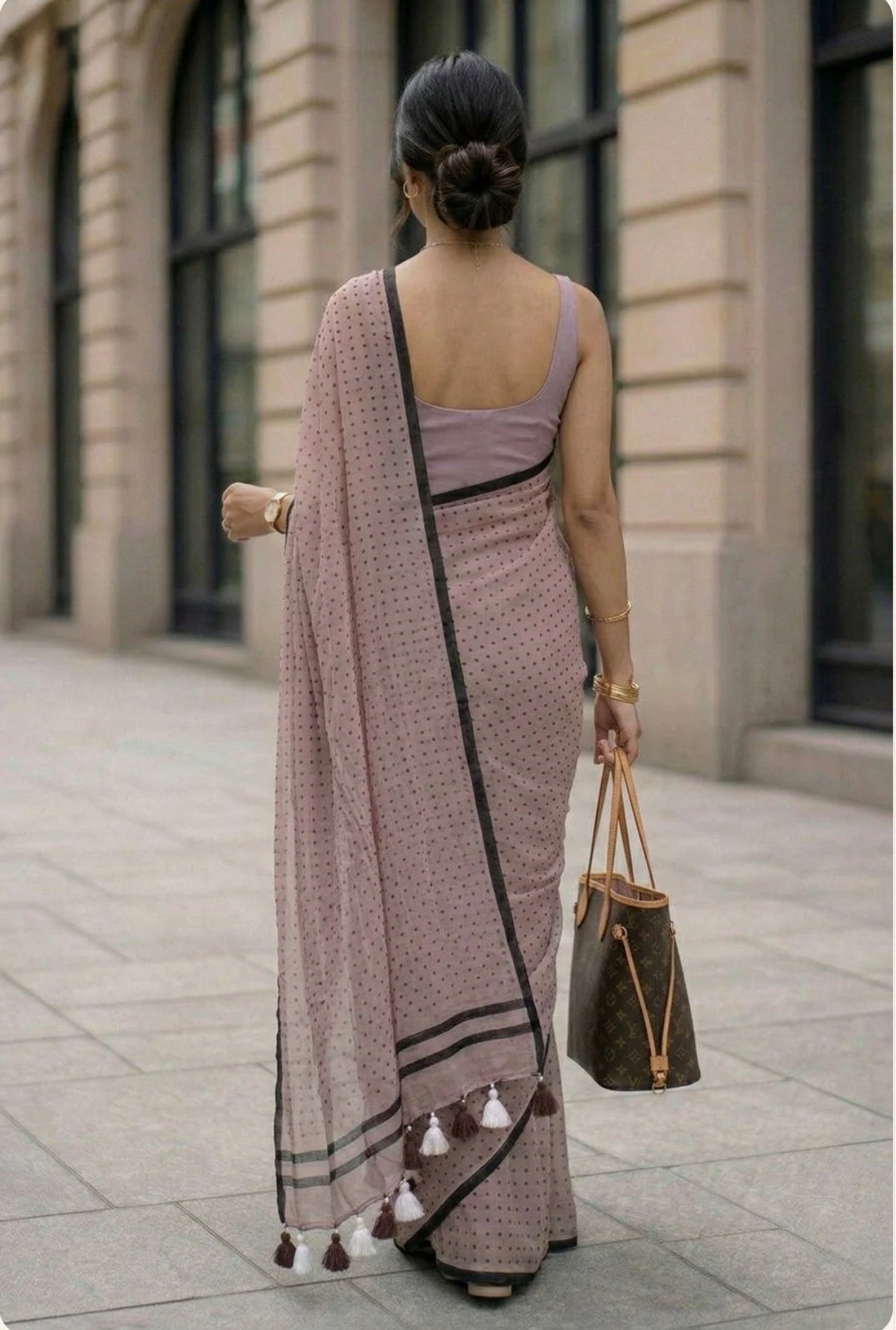 Polka Mul Saree