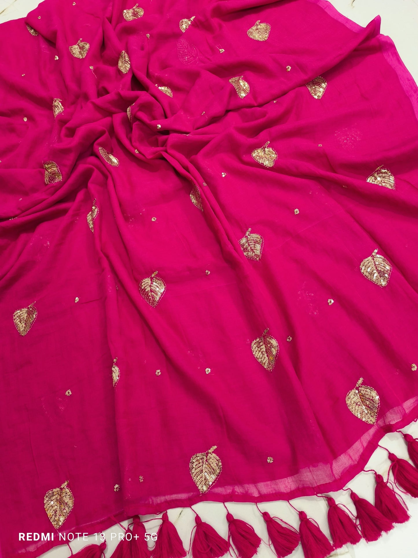 Kirti sequinned Mul Saree