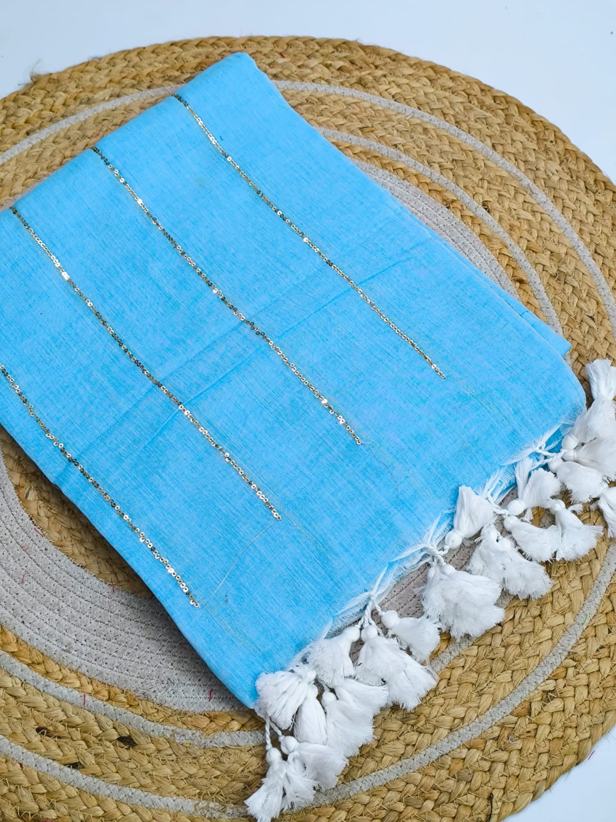 Sequinned Mul Saree