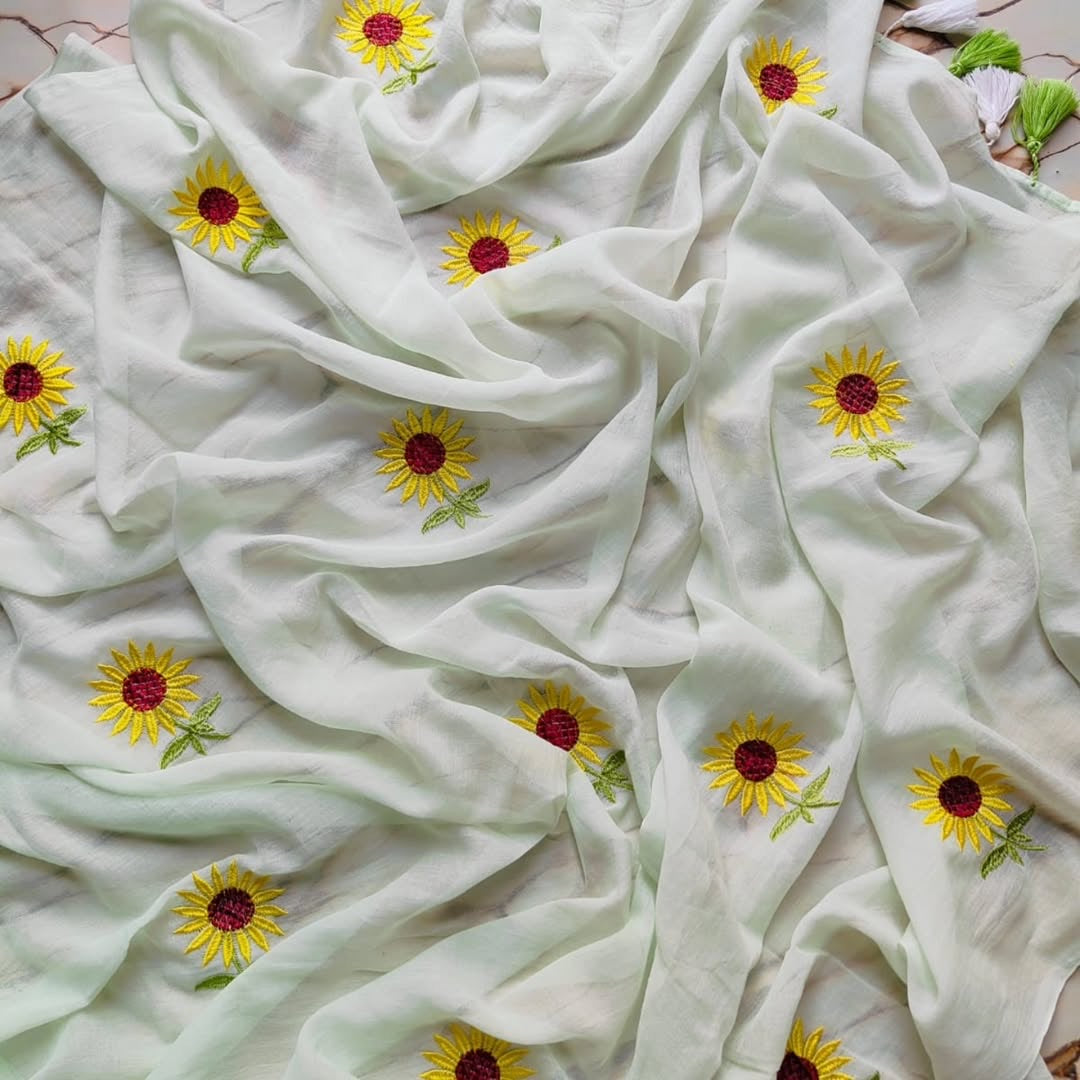 Sunflower Mul Saree