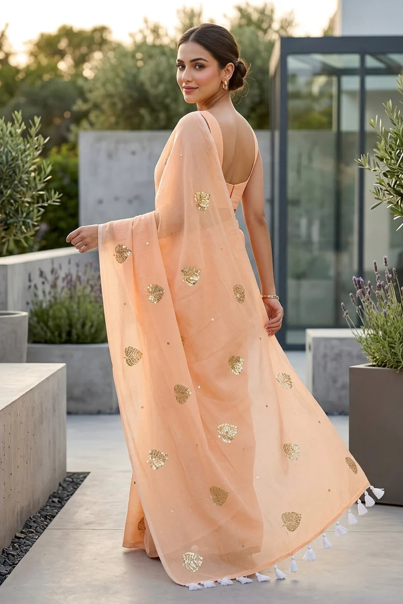 Binni Sequinned Mul Saree