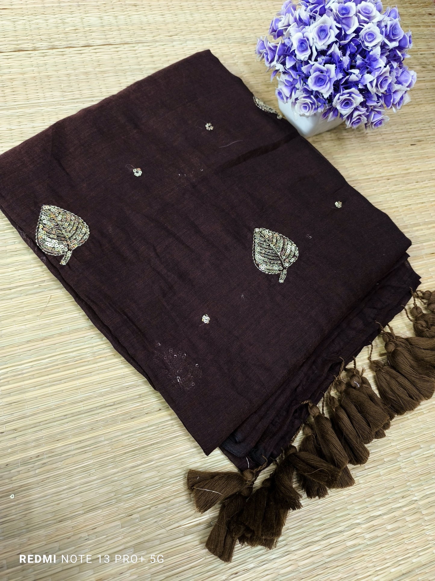 Kirti sequinned Mul Saree