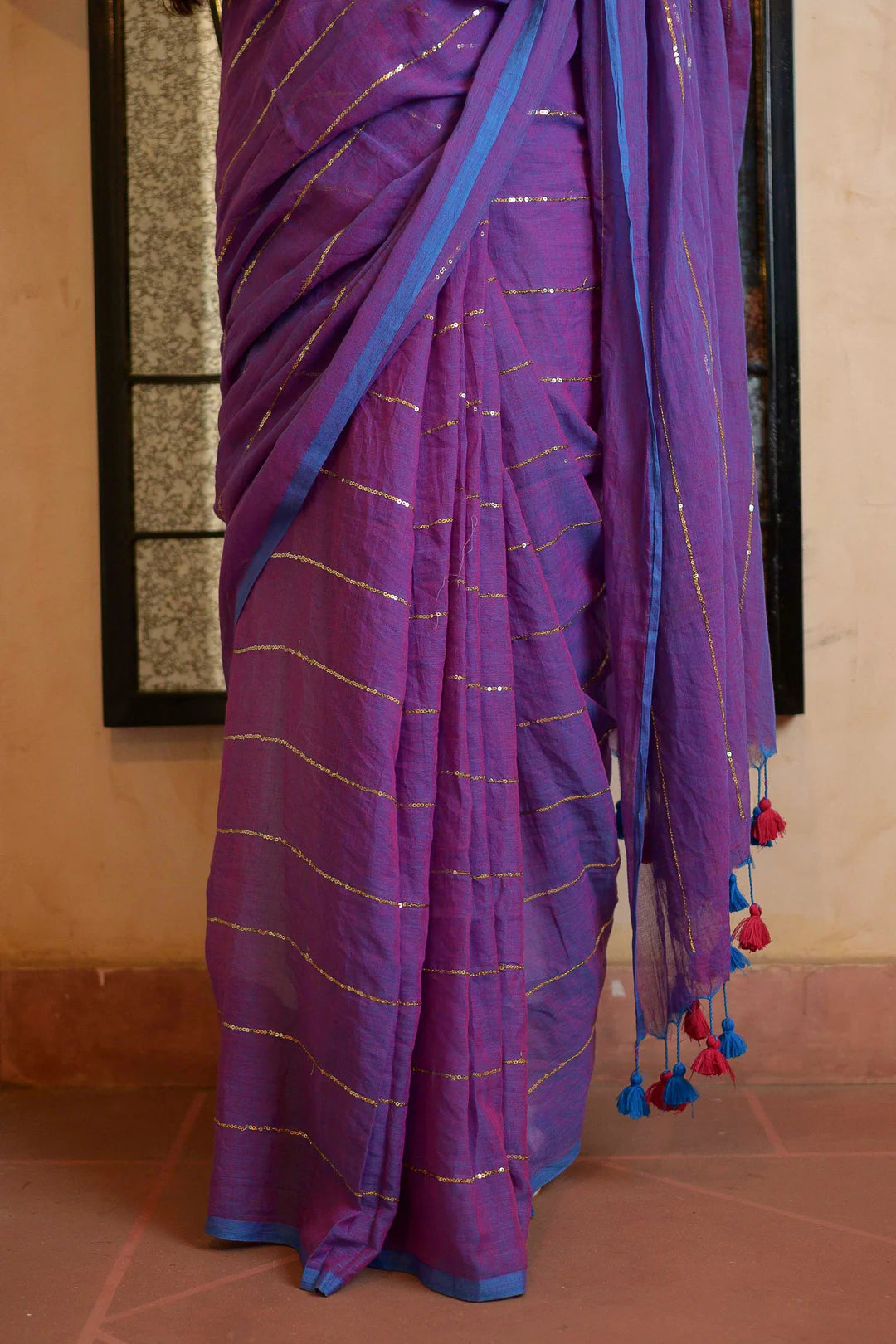 Sequinned Mul Saree