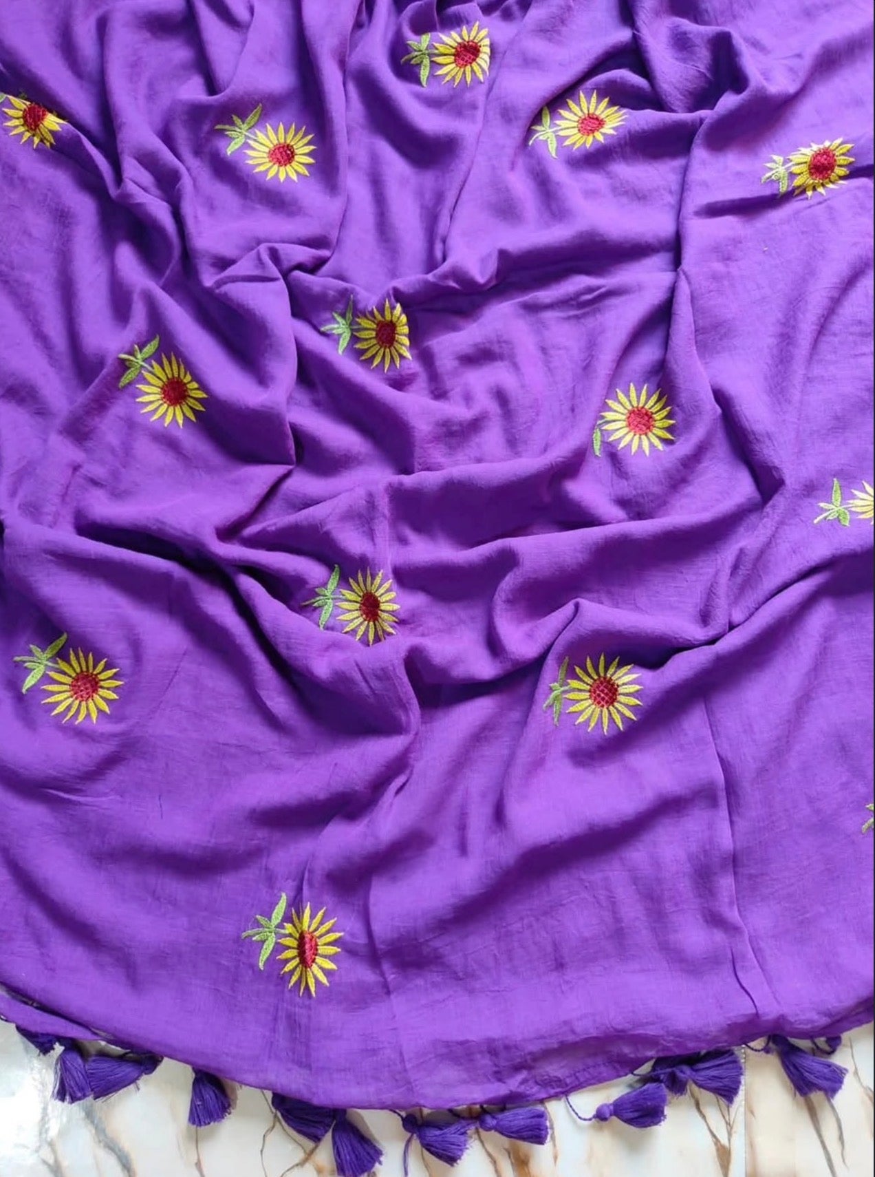 Sunflower Mul Saree