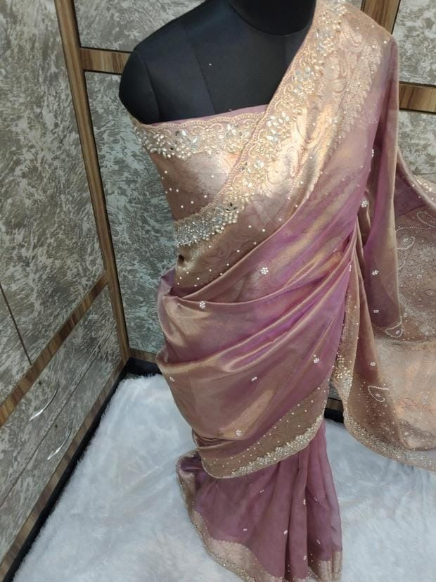 Reba Tissue Silk Saree (pink)