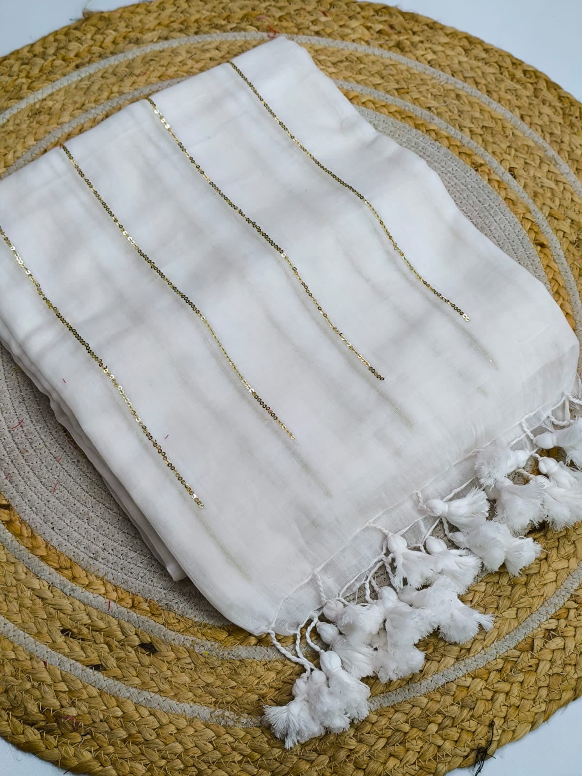 Sequinned Mul Saree