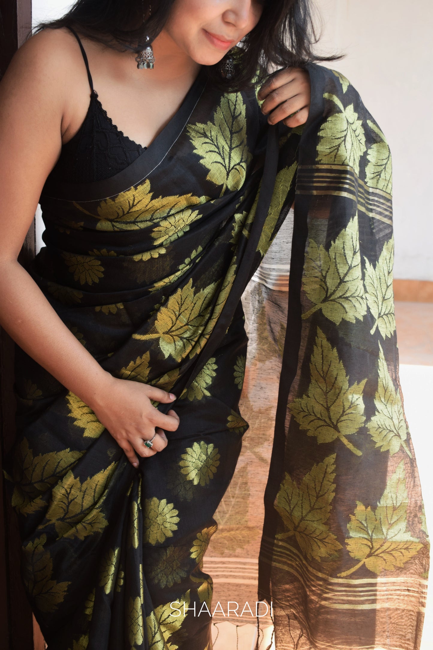 The Golden Flower Saree