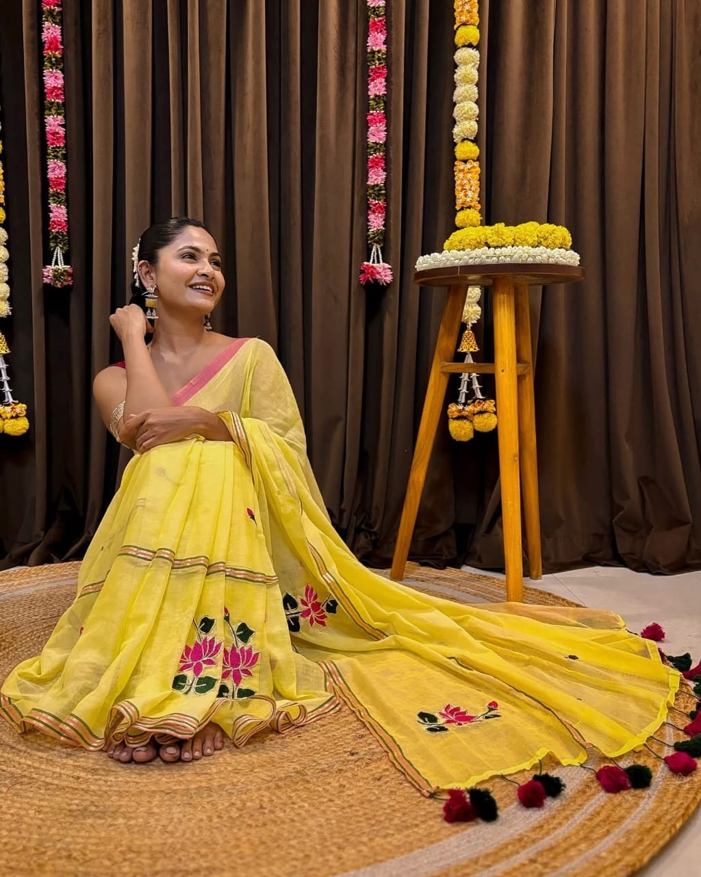 Padma Mul Saree (yellow)