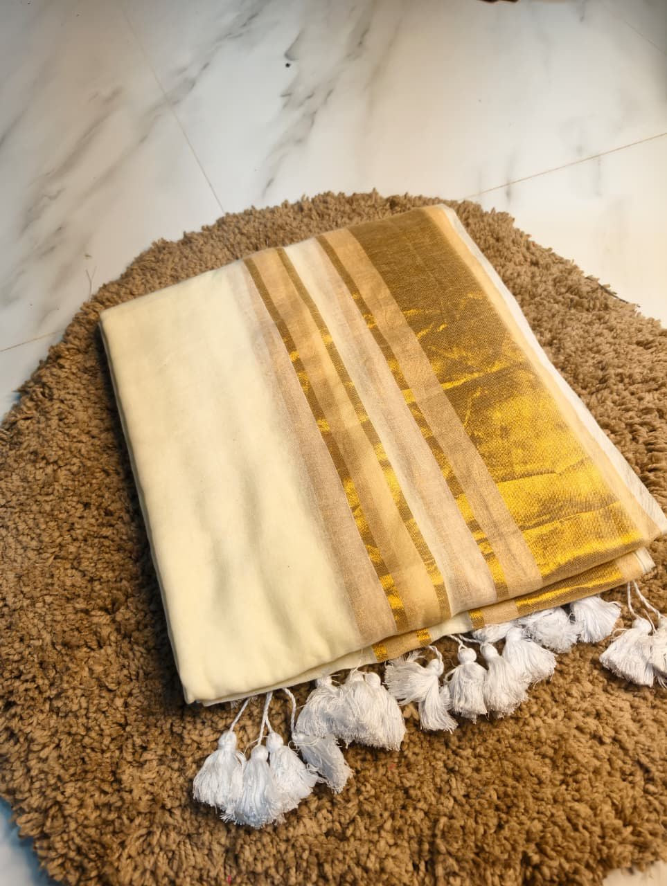 Rutvi Mul Saree (Ivory)